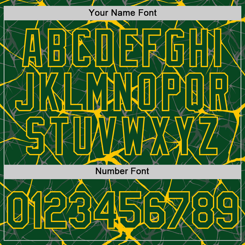 Custom Green Yellow 3D Pattern Design Abstract Network Authentic Baseball Jersey