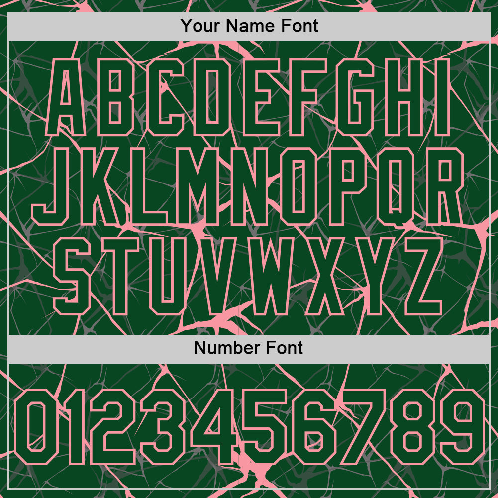 Custom Green Medium Pink 3D Pattern Design Abstract Network Authentic Baseball Jersey