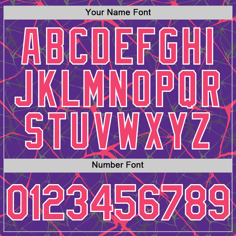 Custom Purple Neon Pink-White 3D Pattern Design Abstract Network Authentic Baseball Jersey
