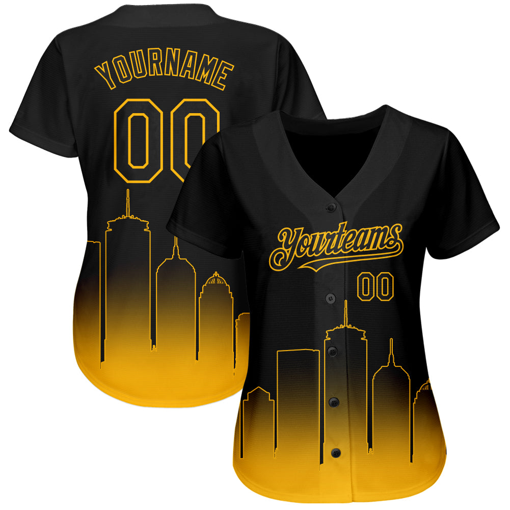 Custom Black Gold 3D Boston City Edition Fade Fashion Authentic Baseball Jersey T-Shirts, Hoodie, Sweatshirt (Image 2)