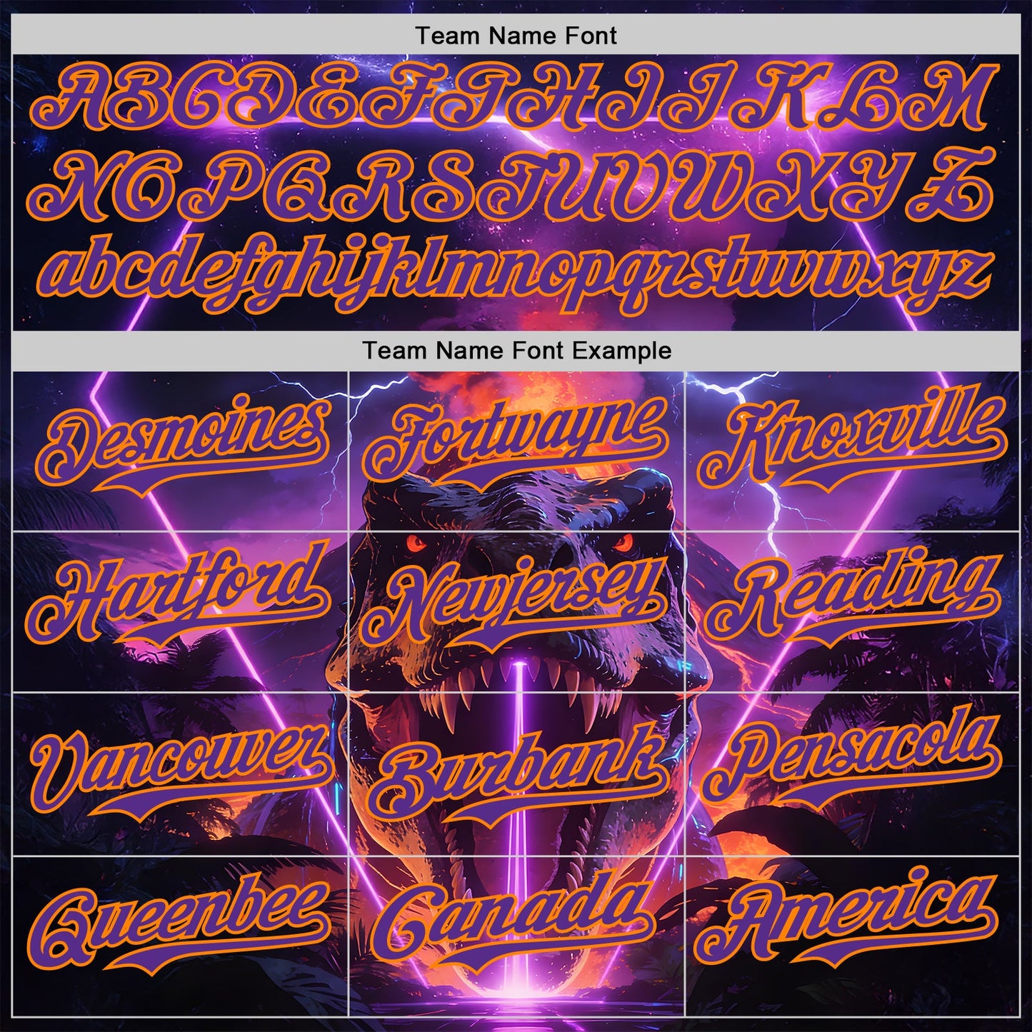 Custom Black Purple-Bay Orange Cyber Tropical Palm Trees Dinosaur Gothic Fantasy Authentic Baseball Jersey