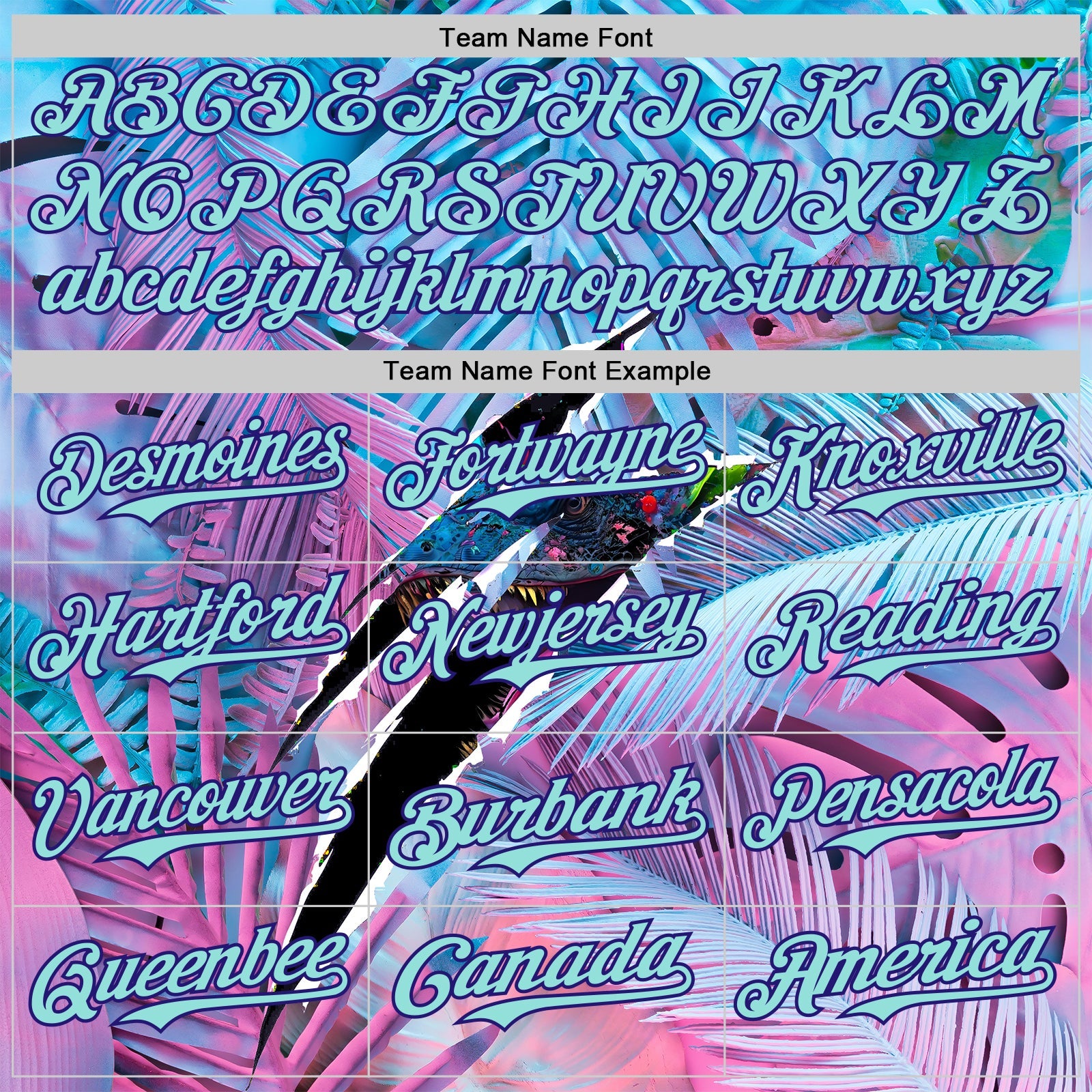Custom Blue Ice Blue Pink-Dark Purple Cyber Tropical Palm Trees Music Festival Gothic Fantasy Authentic Baseball Jersey