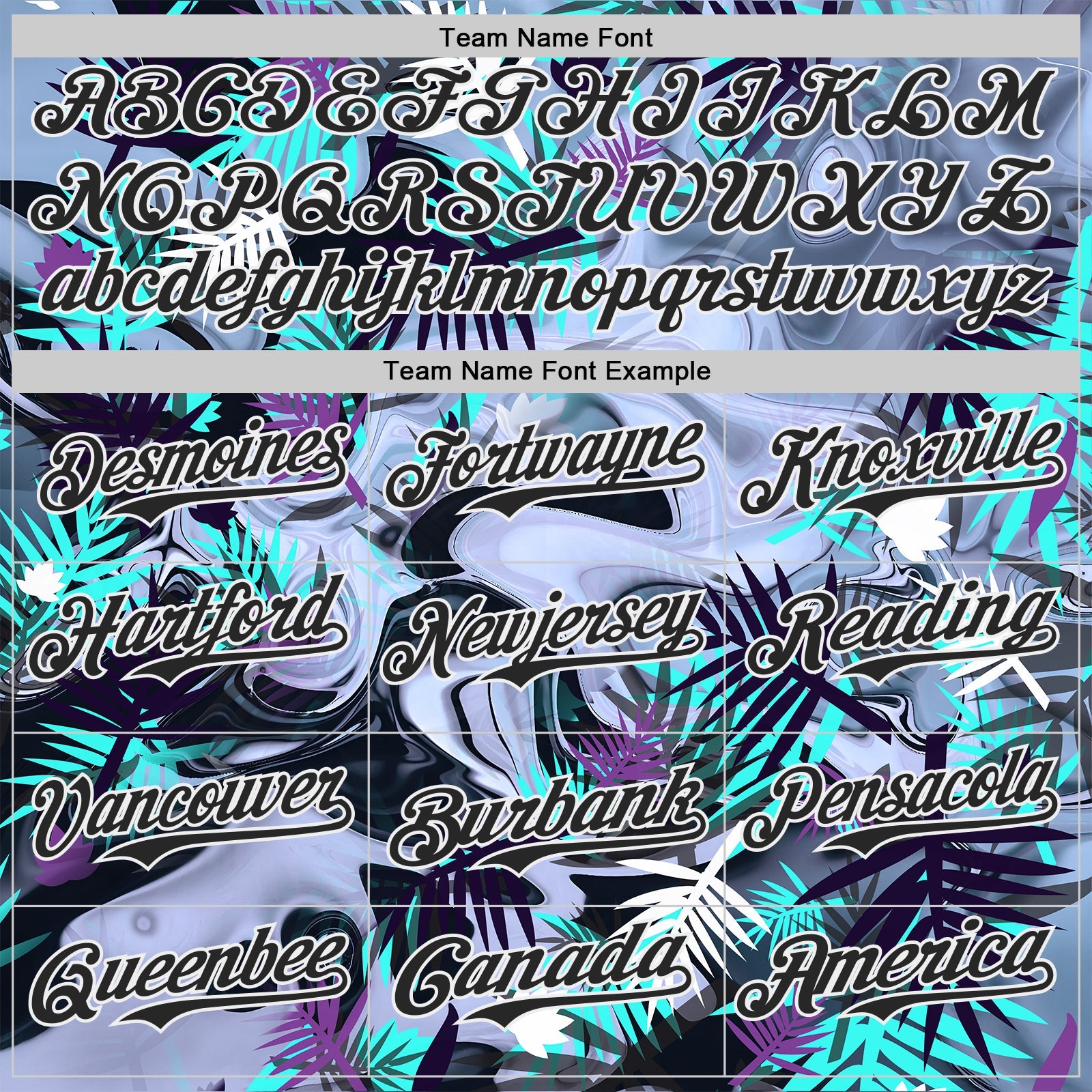 Custom Purple Black Green-White Cyber Tropical Palm Trees Music Festival Fluid Liquid Authentic Baseball Jersey
