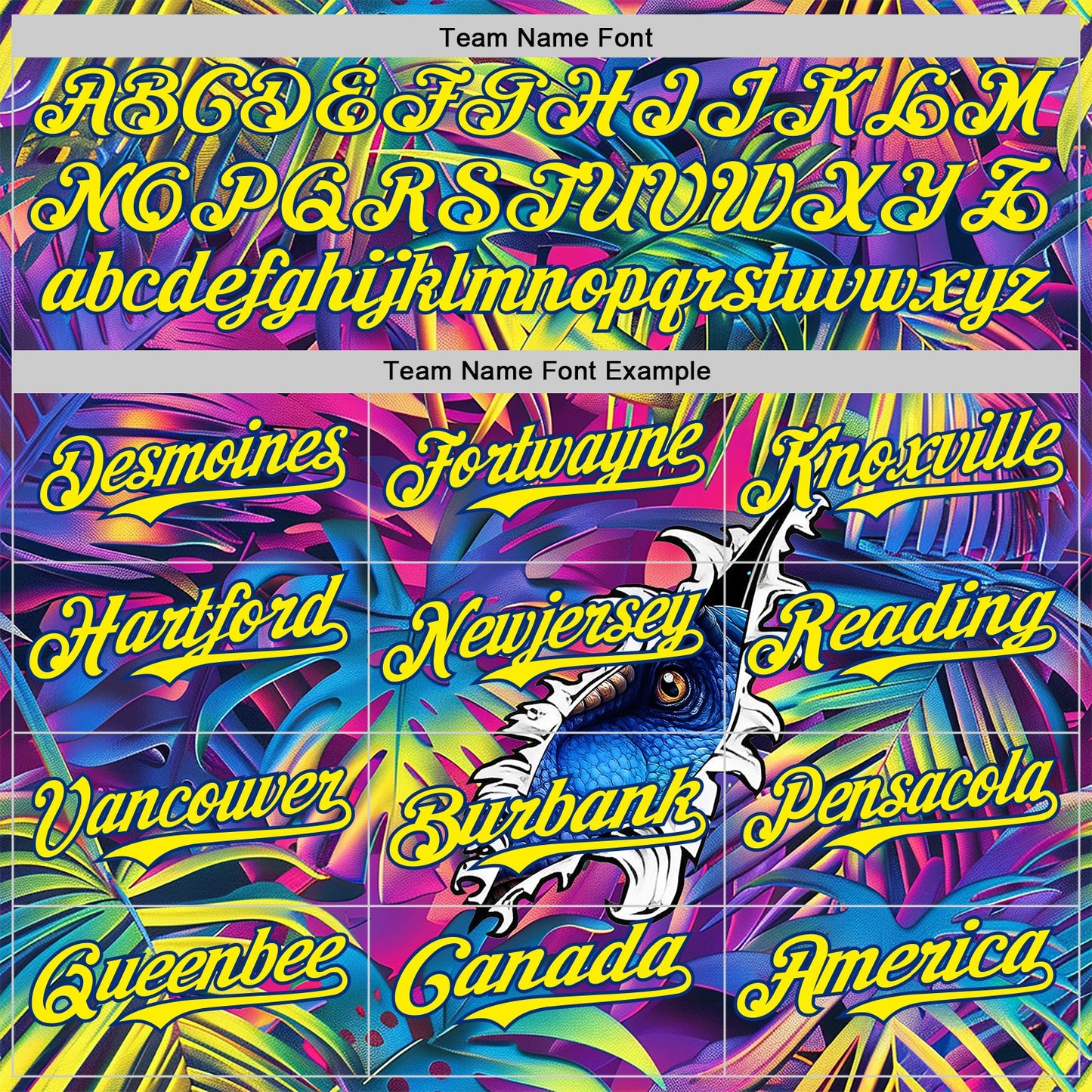 Custom Purple Light Yellow-Royal Cyber Tropical Palm Trees Music Festival Gothic Fantasy Authentic Baseball Jersey