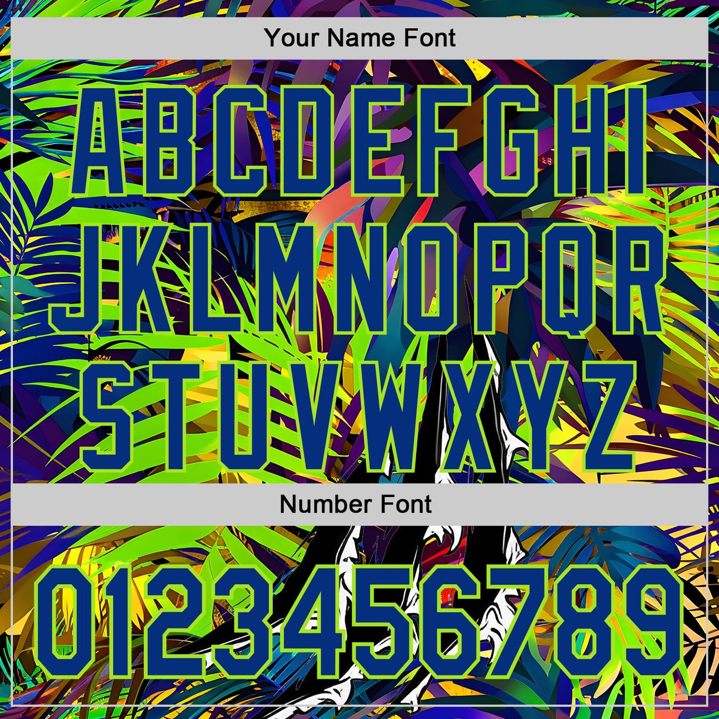 Custom Black Royal-Neon Green Cyber Tropical Palm Trees Music Festival Claw Marks Authentic Baseball Jersey
