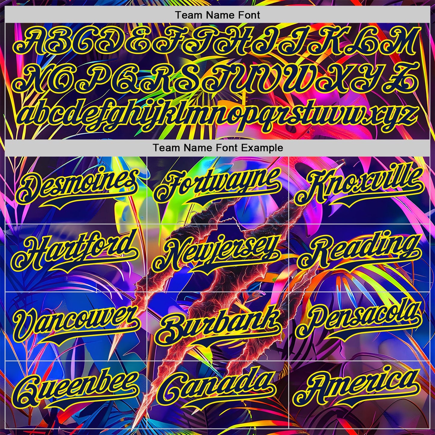 Custom Black Navy-Light Yellow Cyber Tropical Palm Trees Music Festival Claw Marks Authentic Baseball Jersey
