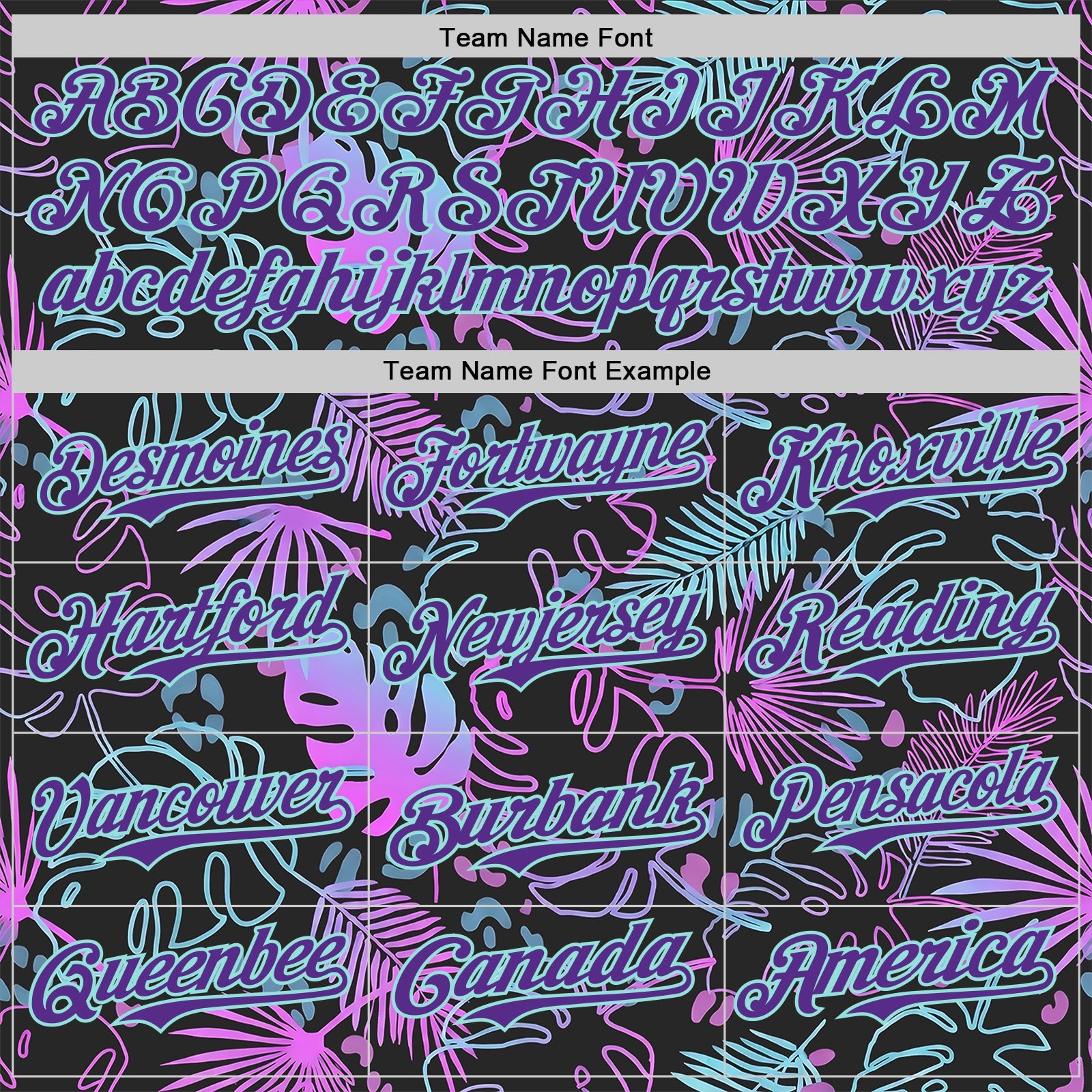 Custom Black Purple-Ice Blue Cyber Tropical Palm Trees Music Festival Authentic Baseball Jersey