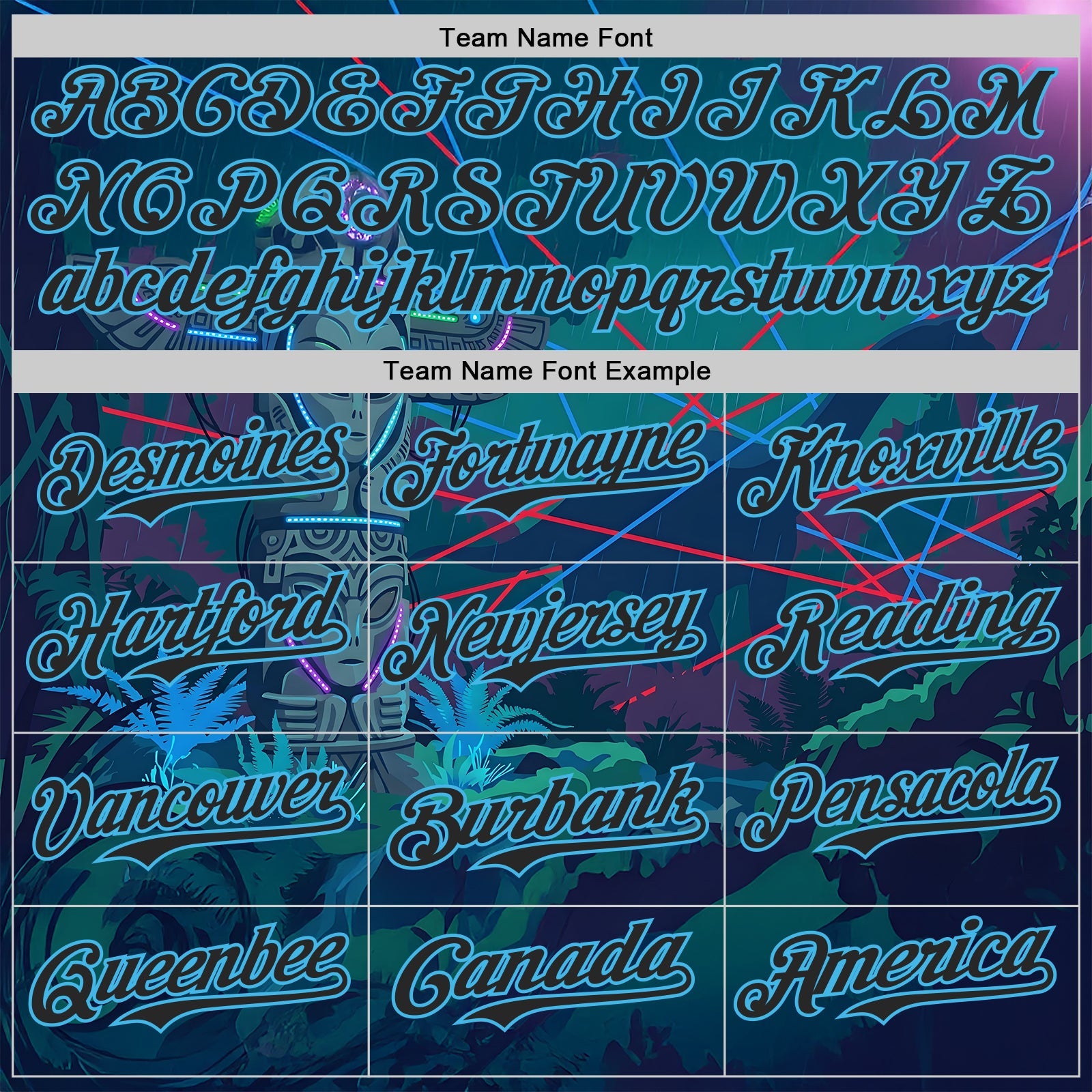 Custom Blue Black-Sky Blue Cyber Tropical Palm Trees Gothic Fantasy Authentic Baseball Jersey