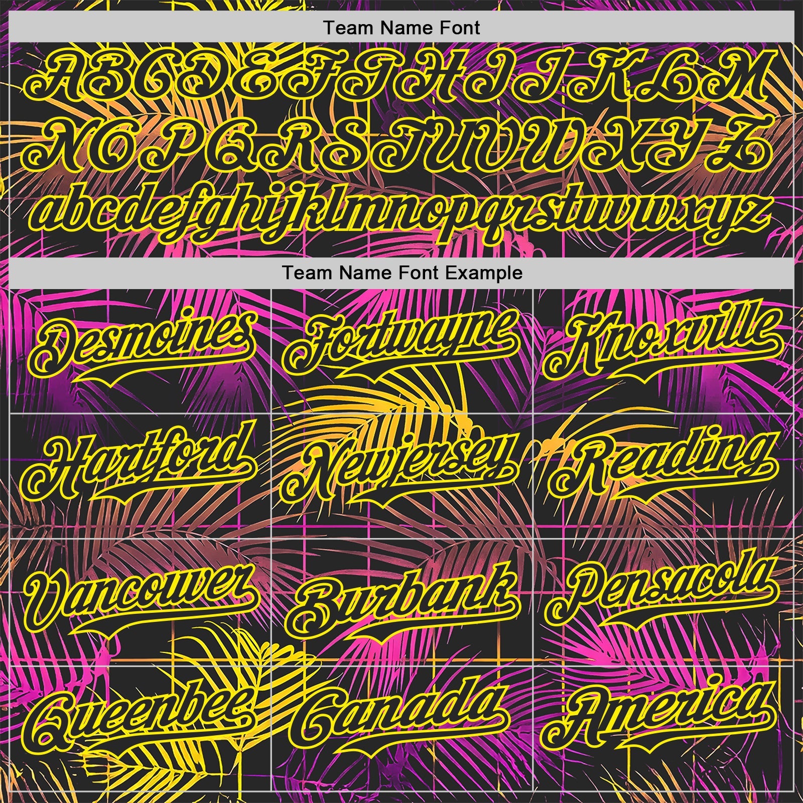 Custom Black Purple-Light Yellow Cyber Tropical Palm Trees Music Festival Authentic Baseball Jersey