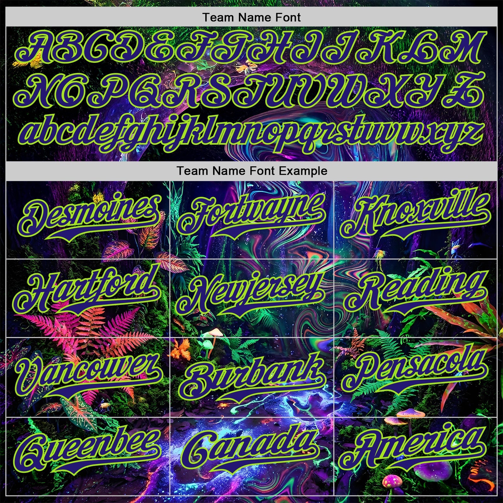 Custom Black Dark Purple-Neon Green Cyber Tropical Palm Trees Music Festival Gothic Fantasy Authentic Baseball Jersey