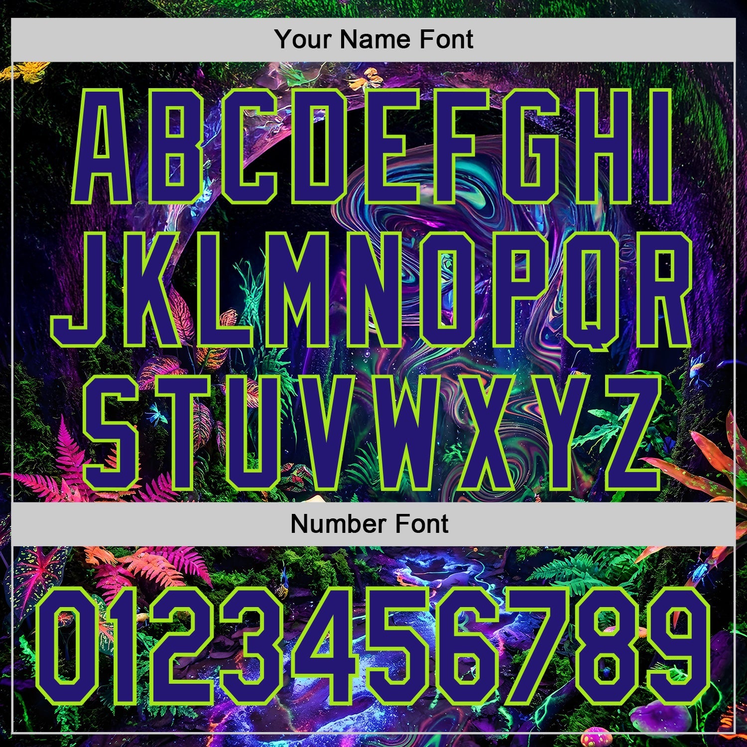Custom Black Dark Purple-Neon Green Cyber Tropical Palm Trees Music Festival Gothic Fantasy Authentic Baseball Jersey