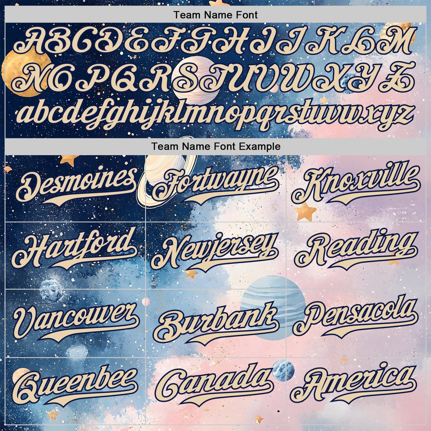 Custom Blue City Cream Light Pink-Navy Galaxy Star Nebula Authentic Baseball Jersey