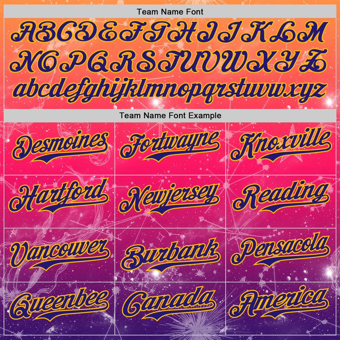 Custom Orange Dark Purple Red-Gold Galaxy Star Authentic Baseball Jersey