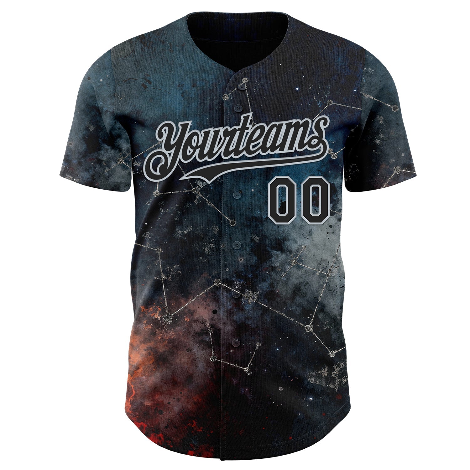 Custom Navy Black-Silver Galaxy Star Nebula Authentic Baseball Jersey