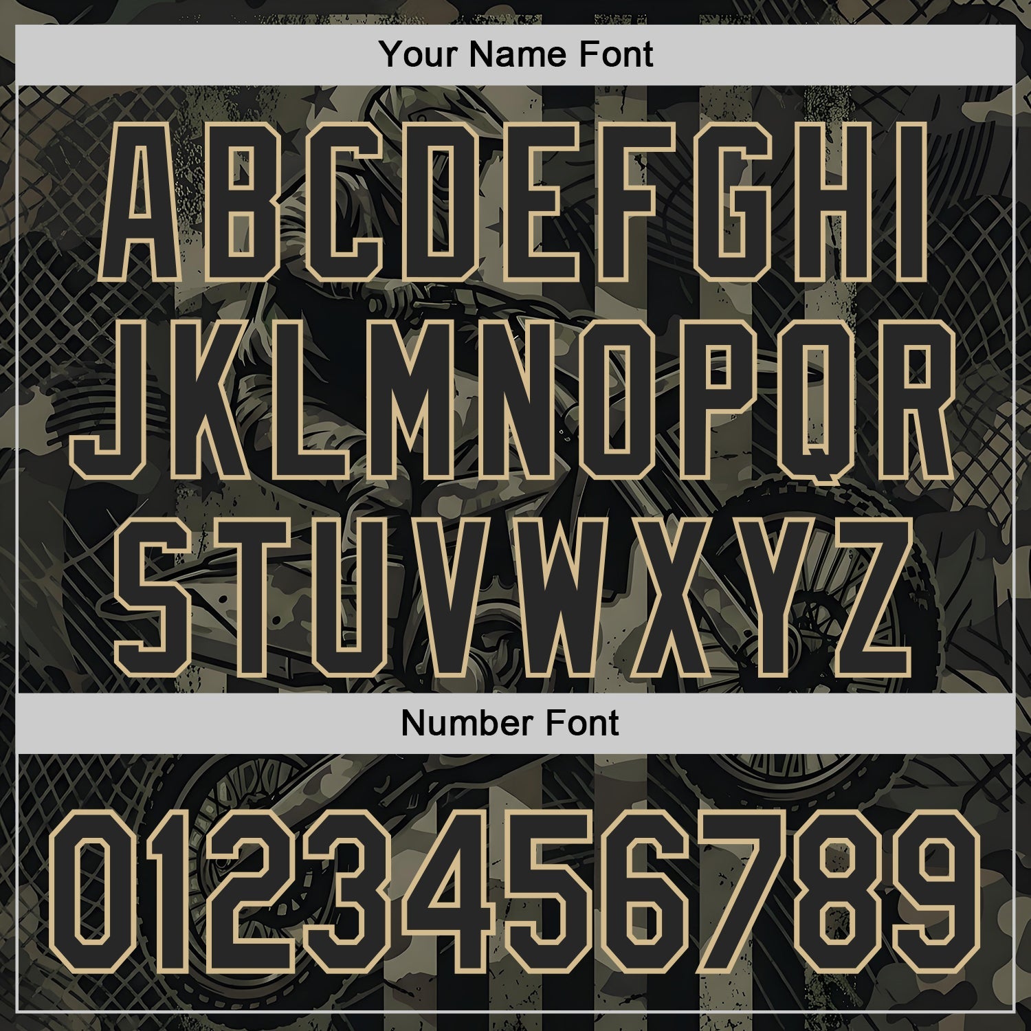 Custom Camo Black-Vegas Gold 3D Pattern Design Motorcycle Motocross Authentic Baseball Jersey