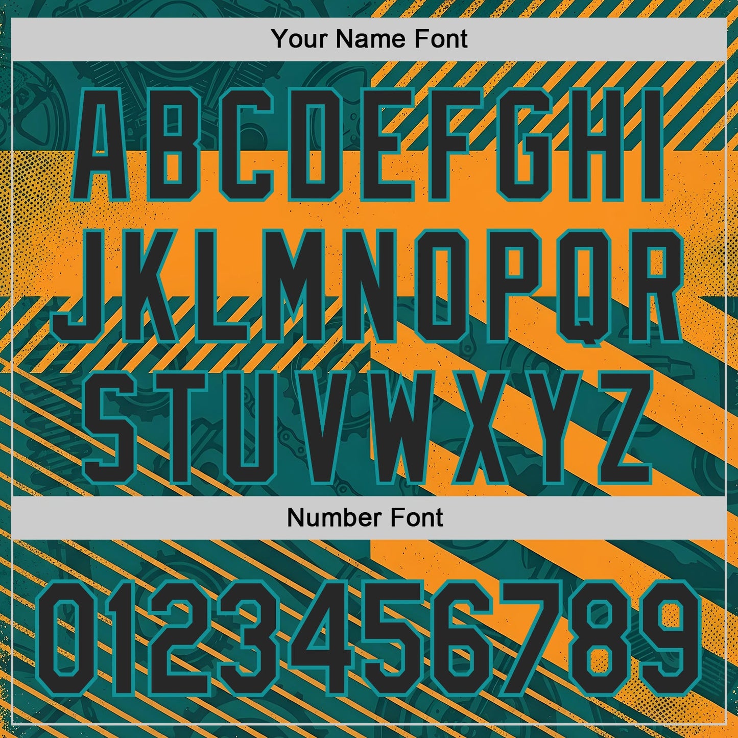 Custom Teal Black-Orange 3D Pattern Design Motorcycle Motocross Stripe Authentic Baseball Jersey
