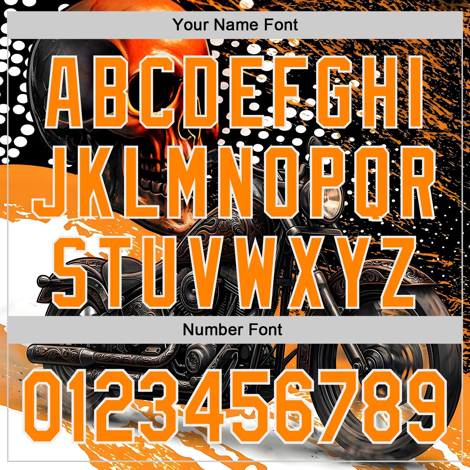 Custom Black Bay Orange Orange-White 3D Pattern Design Motorcycle Motocross Skull Authentic Baseball Jersey