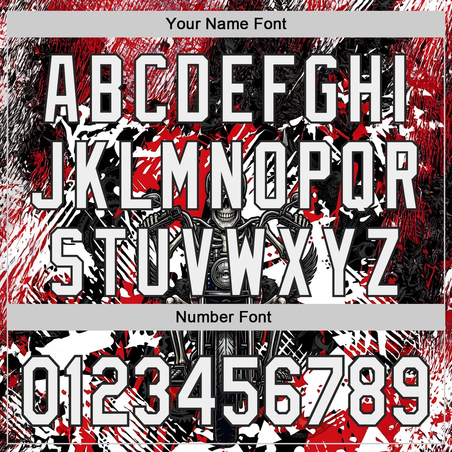 Custom Red White-Black 3D Pattern Design Motorcycle Motocross Skull Authentic Baseball Jersey