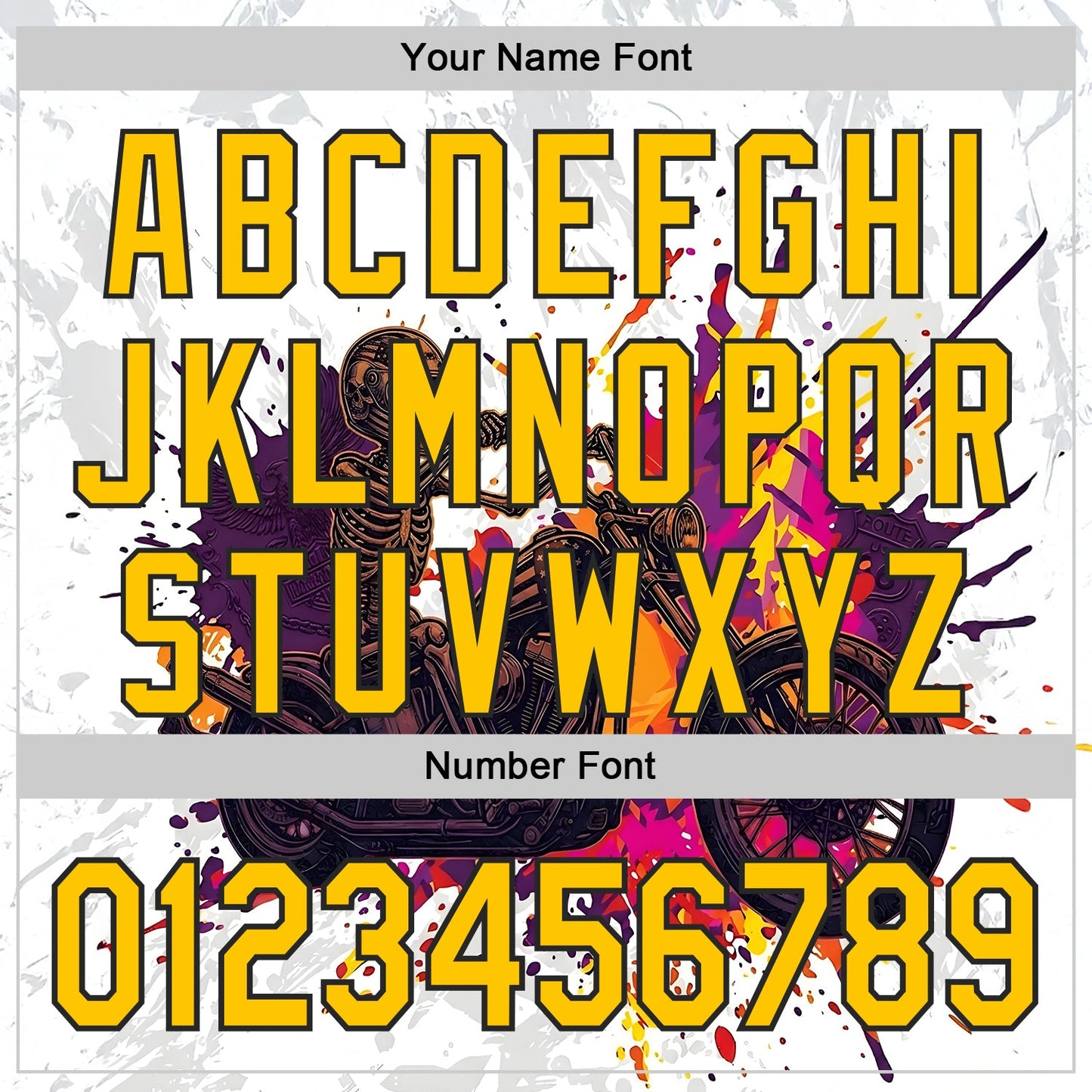 Custom White Yellow-Black 3D Pattern Design Motorcycle Motocross Skull Authentic Baseball Jersey