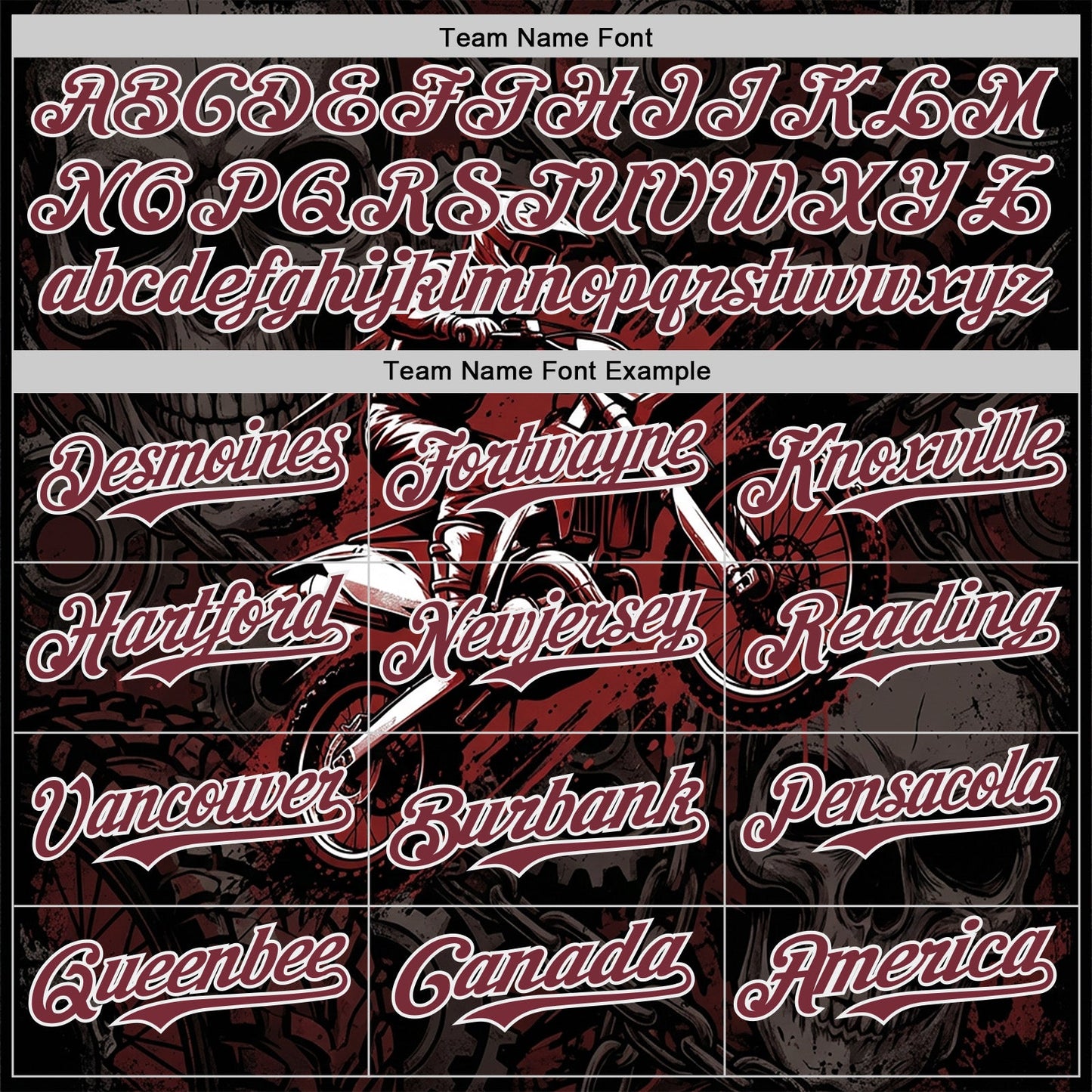 Custom Black Burgundy-White 3D Pattern Design Motorcycle Motocross Authentic Baseball Jersey