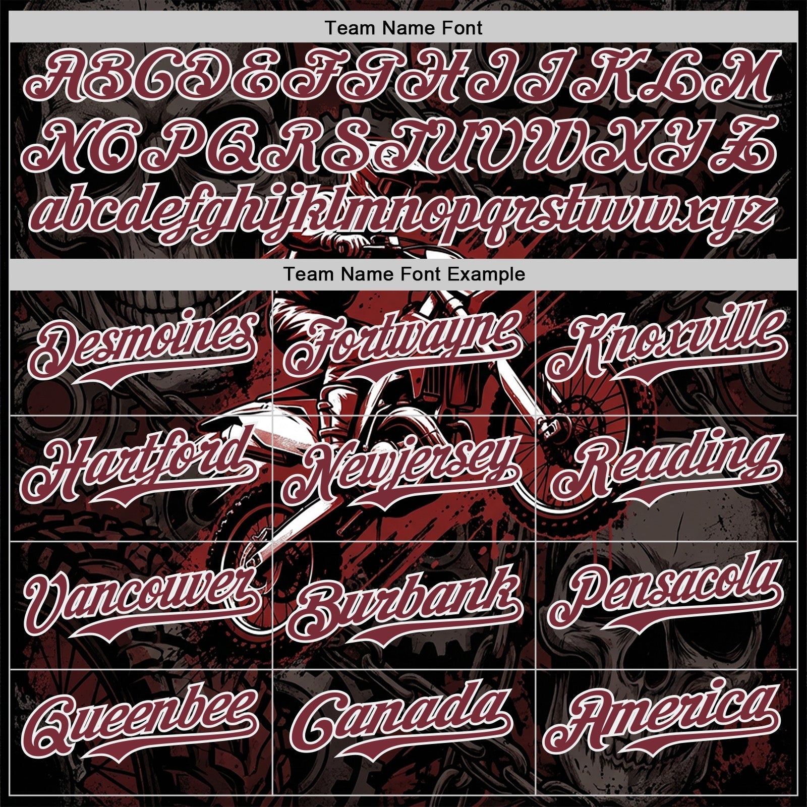 Custom Black Burgundy-White 3D Pattern Design Motorcycle Motocross Authentic Baseball Jersey