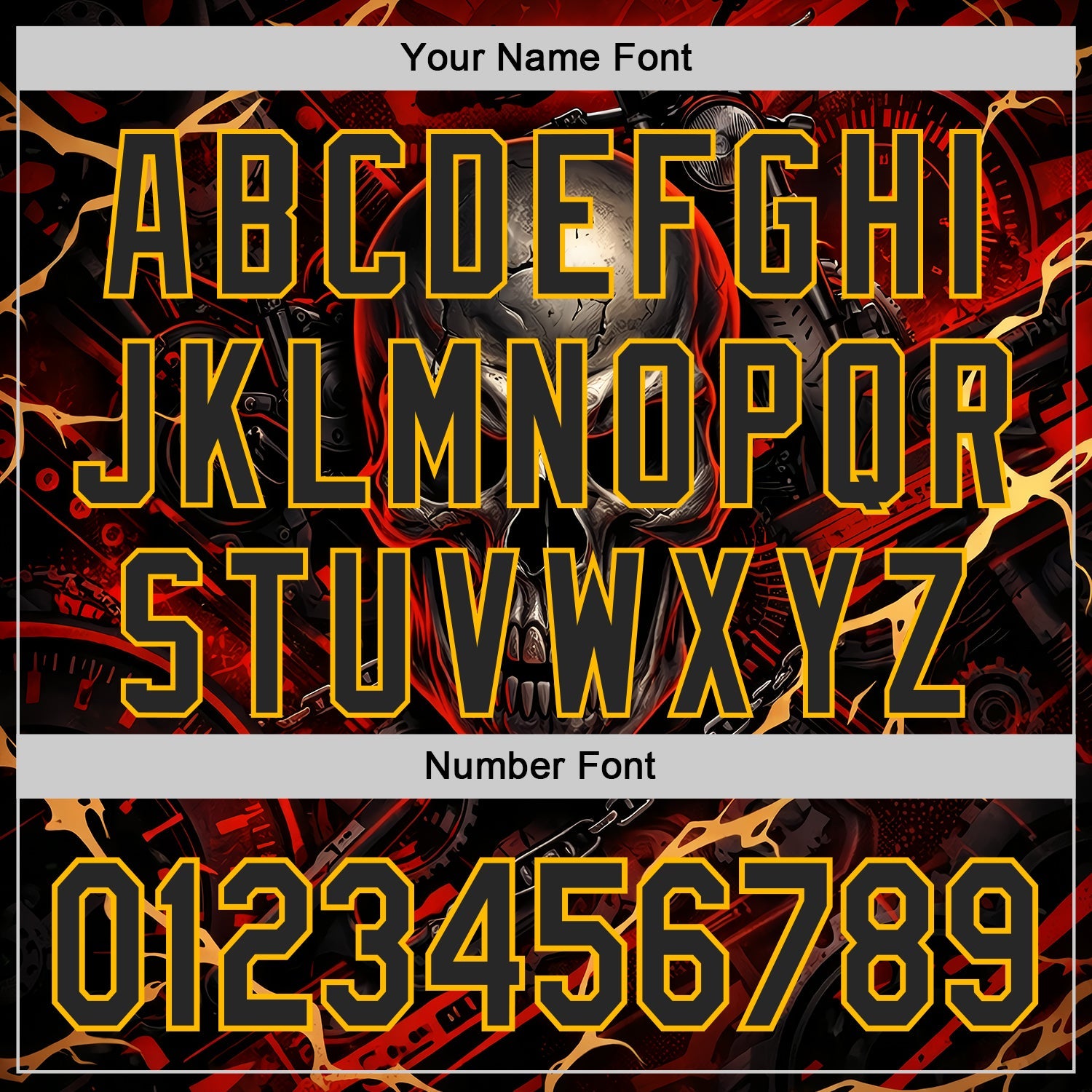 Custom Black Red-Gold 3D Pattern Design Motorcycle Motocross Skull Authentic Baseball Jersey