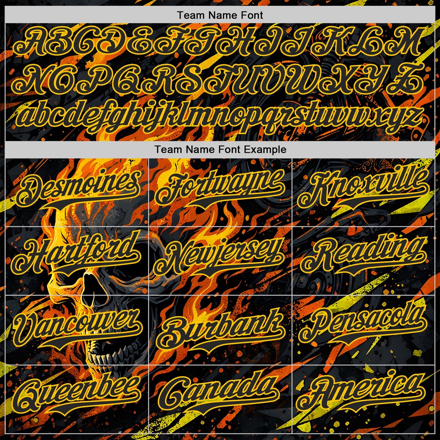 Custom Black Red-Yellow 3D Pattern Design Motorcycle Motocross Skull Flame Authentic Baseball Jersey