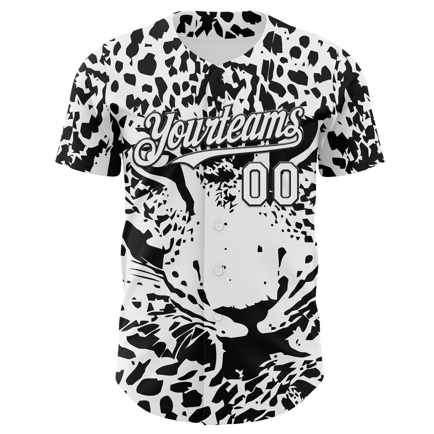 Custom White-Black Leopard Print Authentic Baseball Jersey