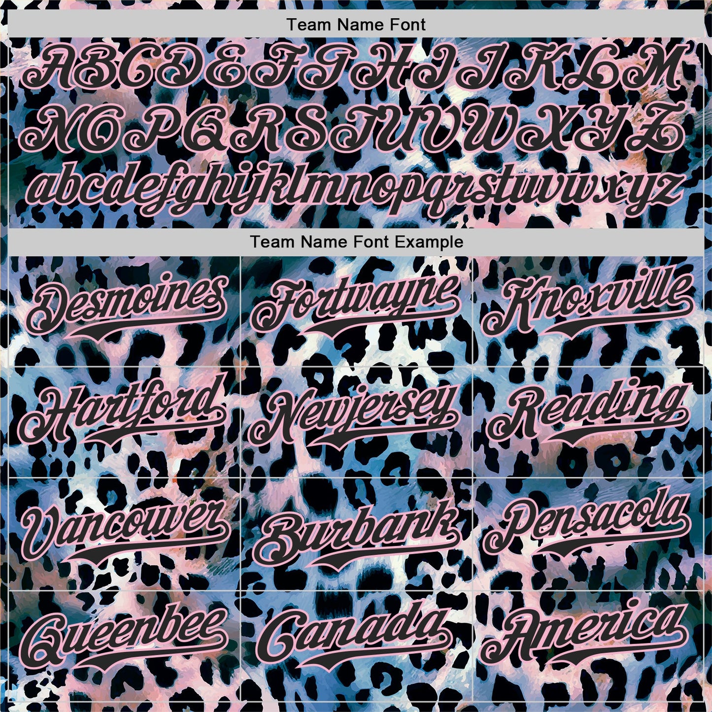Custom Blue Black-Light Pink Leopard Print Authentic Baseball Jersey