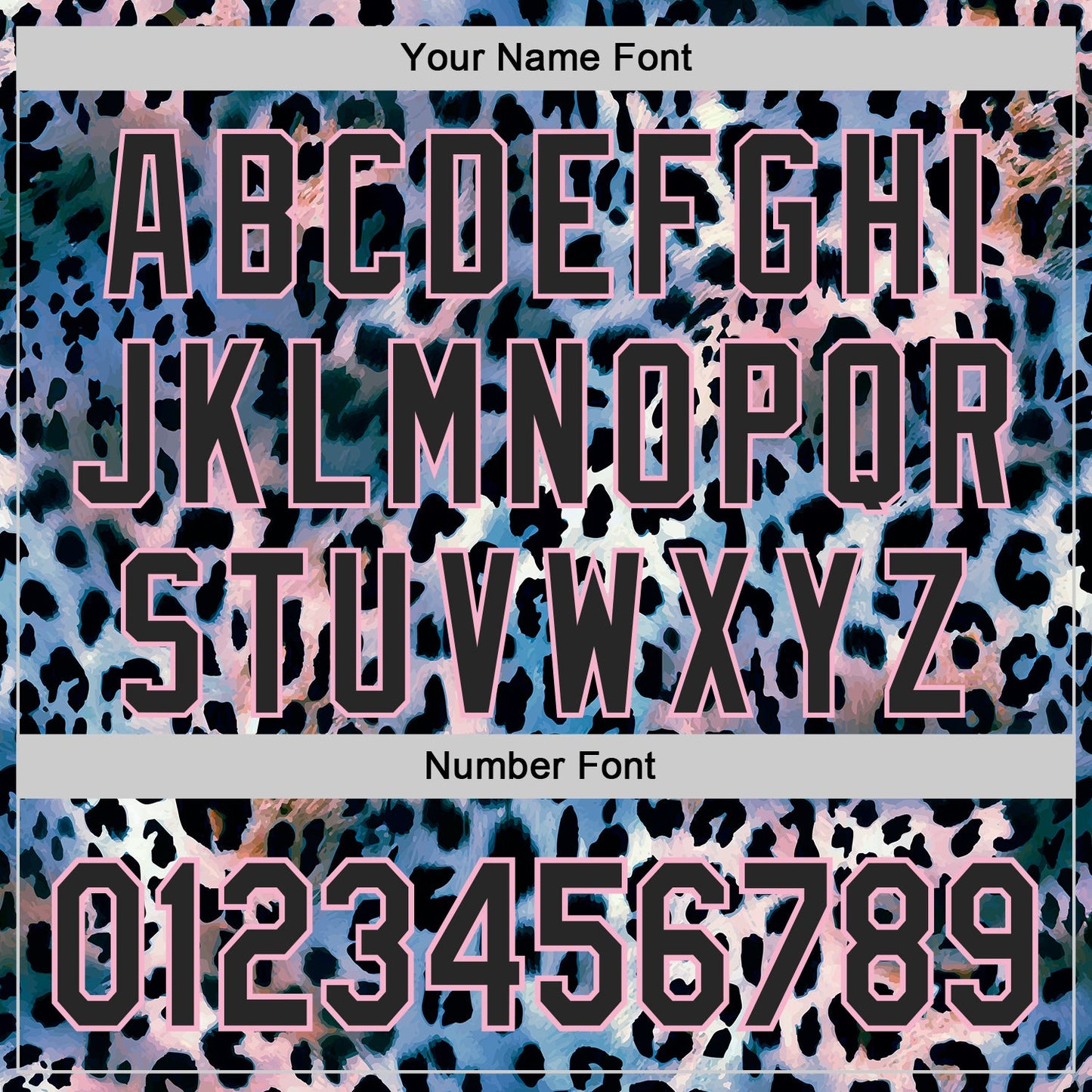 Custom Blue Black-Light Pink Leopard Print Authentic Baseball Jersey