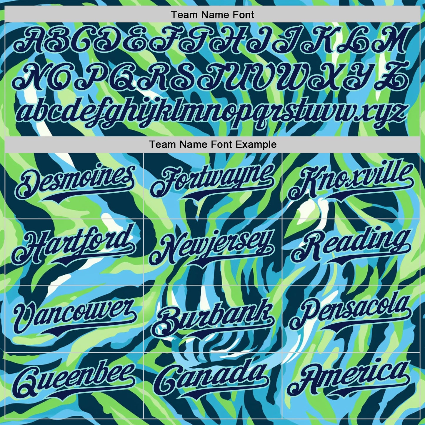 Custom Blue Navy Green-Ice Blue Zebra Stripe Authentic Baseball Jersey