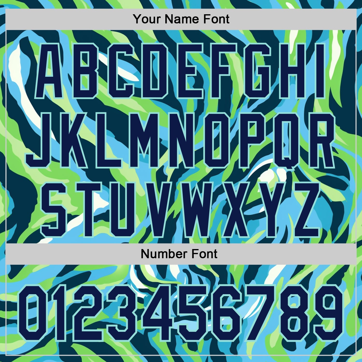 Custom Blue Navy Green-Ice Blue Zebra Stripe Authentic Baseball Jersey