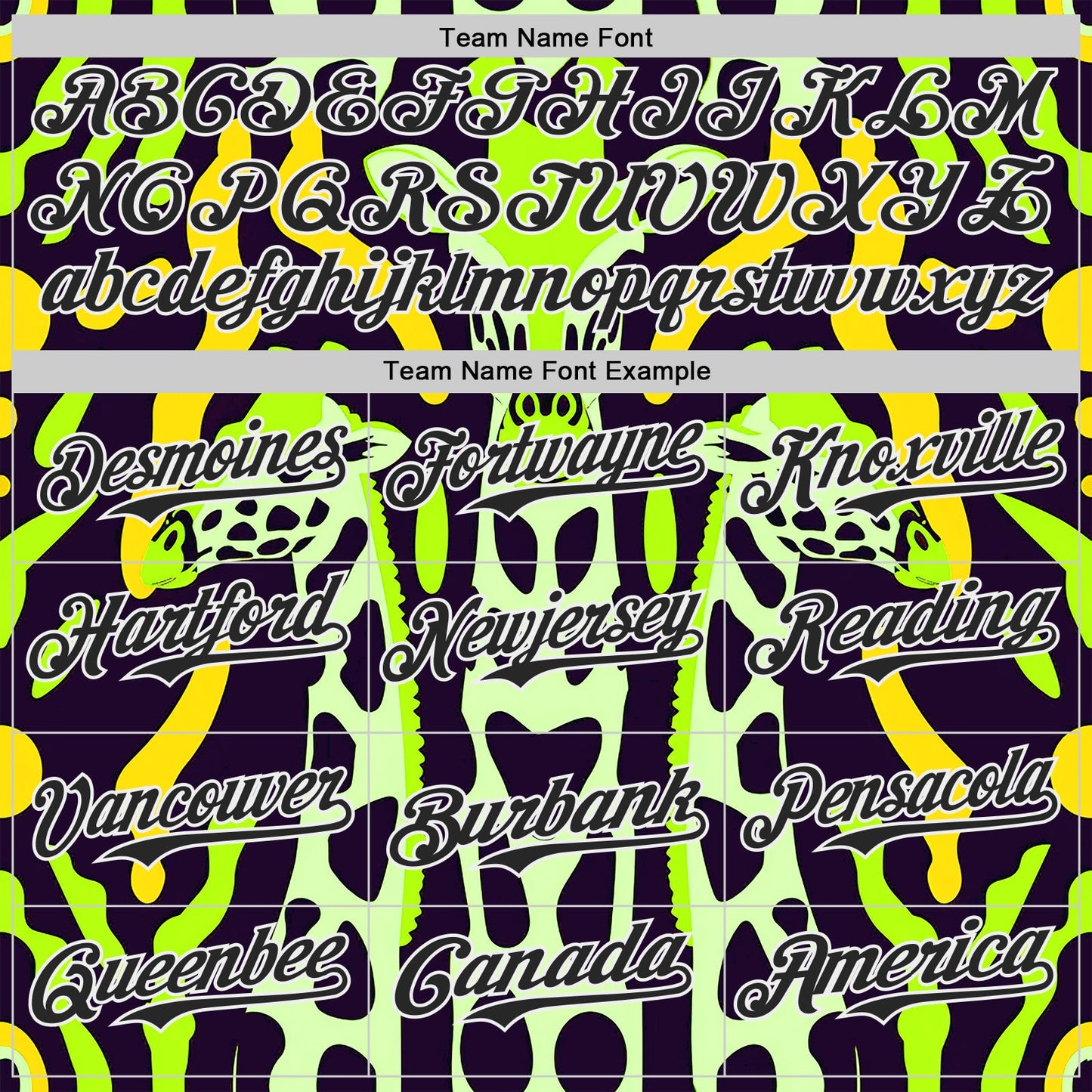 Custom Green Black Yellow-White Giraffe Print Authentic Baseball Jersey