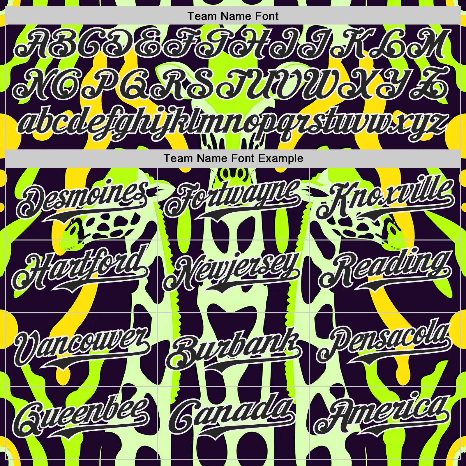 Custom Green Black Yellow-White Giraffe Print Authentic Baseball Jersey