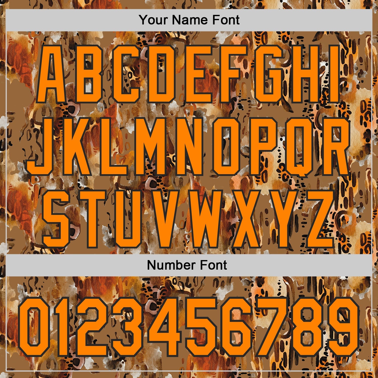 Custom Brown Bay Orange-Black Leopard Print Authentic Baseball Jersey