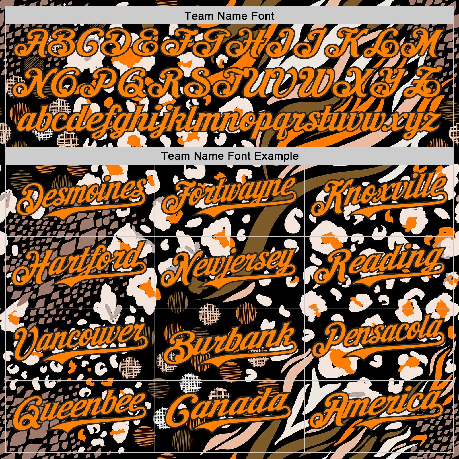 Custom Black Bay Orange-White Leopard Print Tiger Stripe Authentic Baseball Jersey