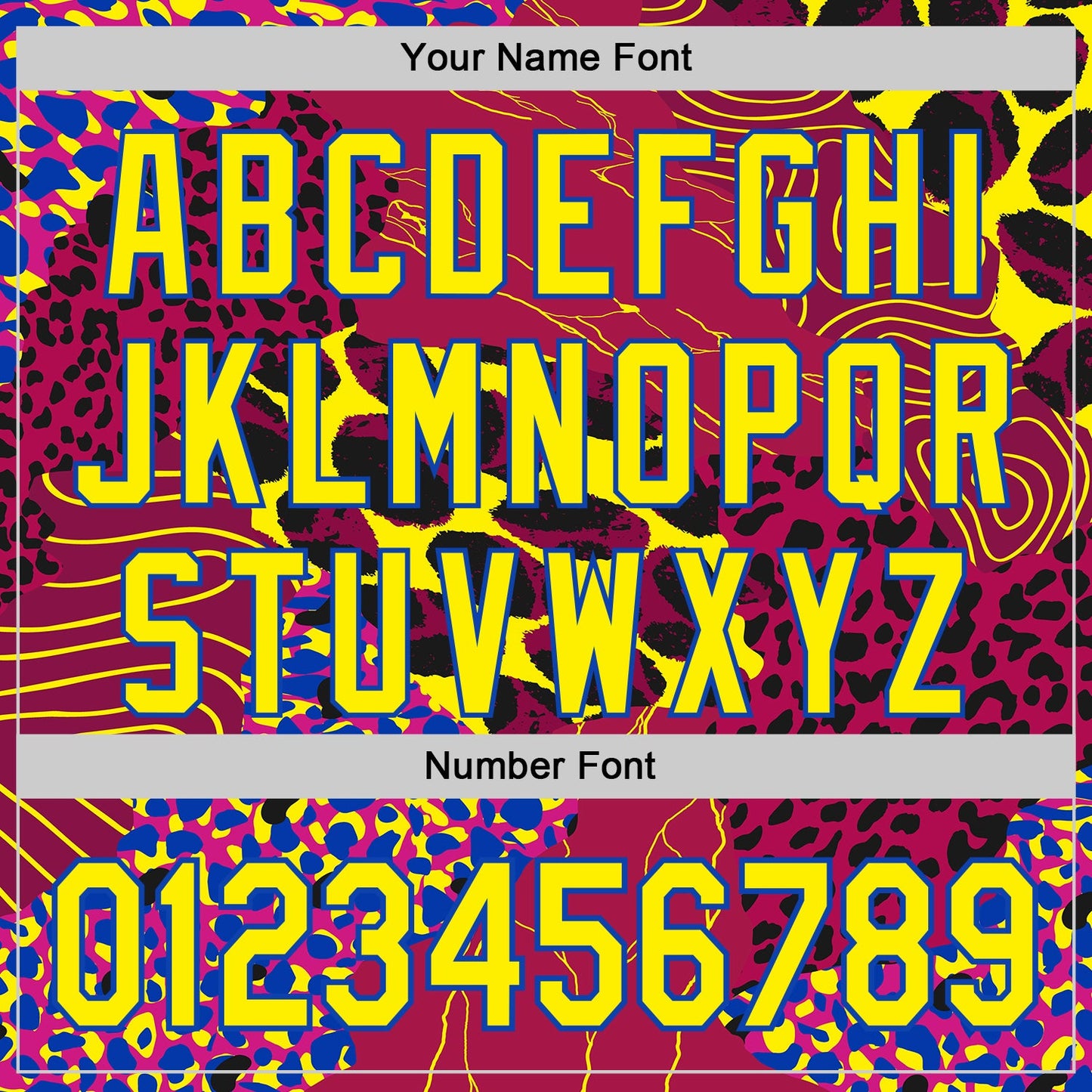 Custom Red Light Yellow-Thunder Blue Leopard Print Authentic Baseball Jersey