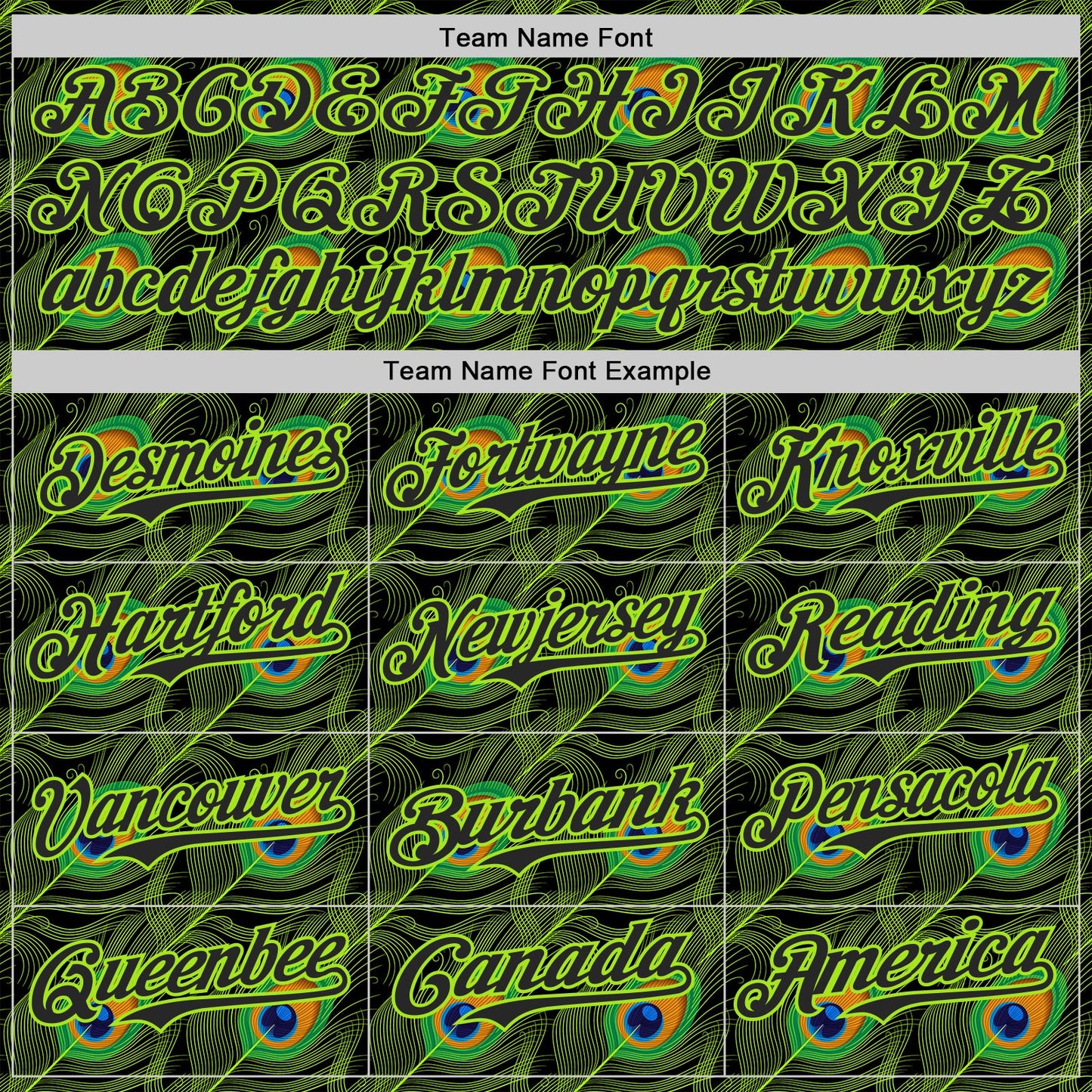 Custom Black-Neon Green Peacock Feather Print Authentic Baseball Jersey
