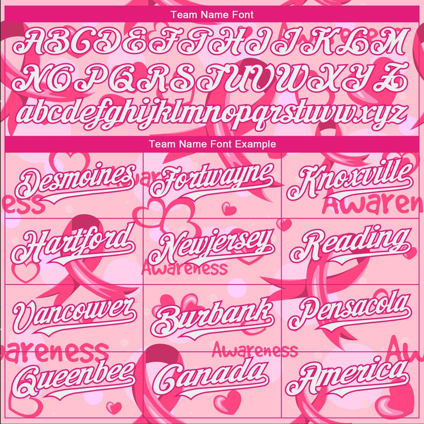 Custom Pink White-Hot Pink 3D Pink Ribbon Breast Cancer Awareness Month Women Health Care Support Authentic Baseball Jersey