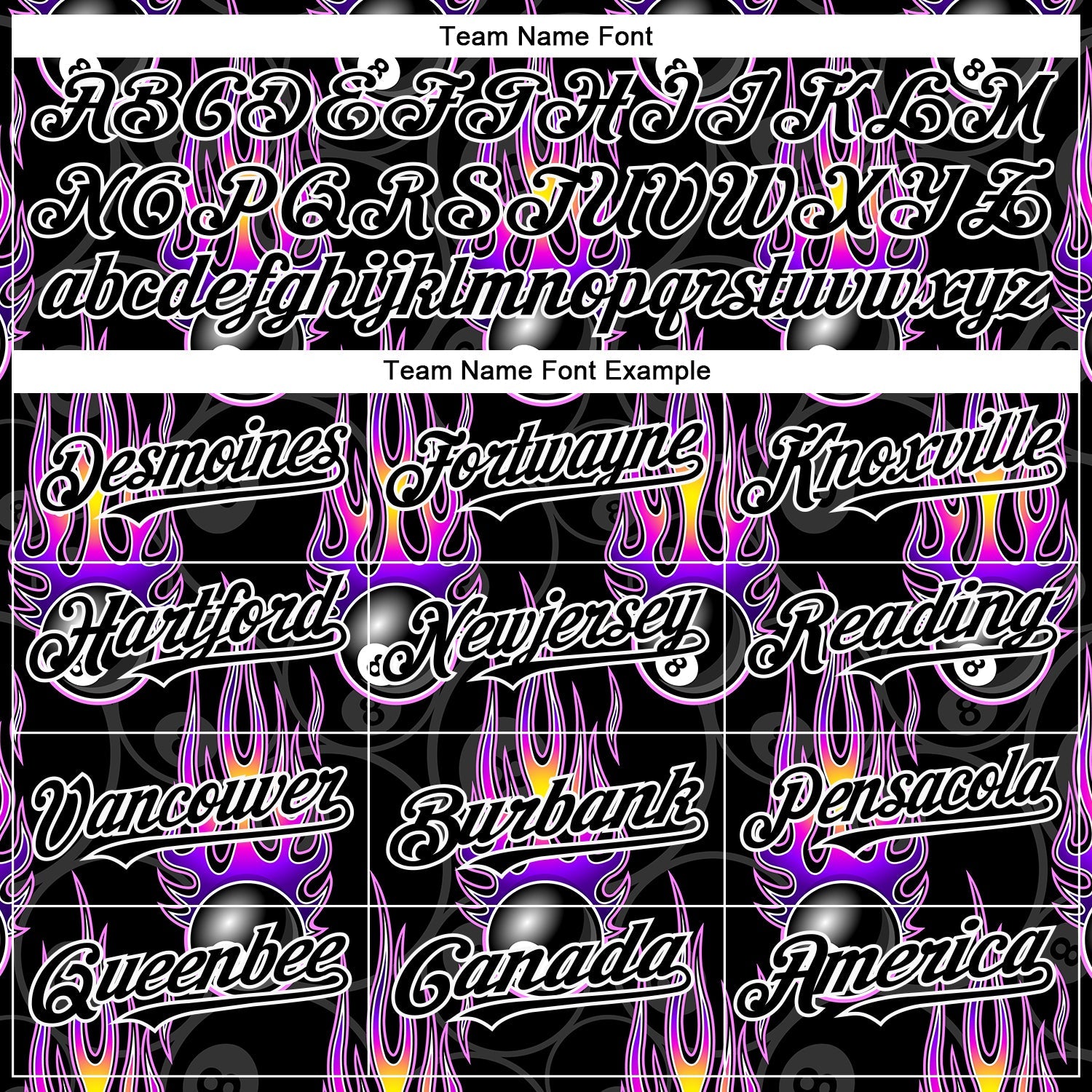 Custom Black White 3D Pattern Design Flaming Billiards Snooker 8 Ball Authentic Baseball Jersey T-Shirts,... (Image 4)