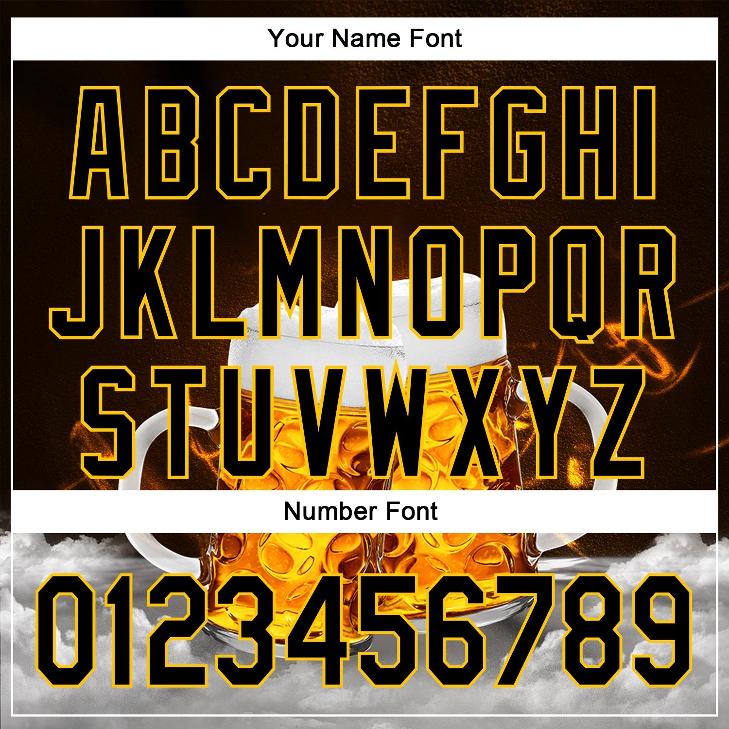 Custom Black Yellow 3D Pattern Design Beer Festival Authentic Baseball Jersey T-Shirts, Hoodie, Sweatshirt (Image 5)