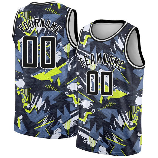Custom Black White 3D Pattern Design Abstract Grunge Art Authentic Basketball Jersey T-Shirts, Hoodie, Sweatshirt (Image 1)