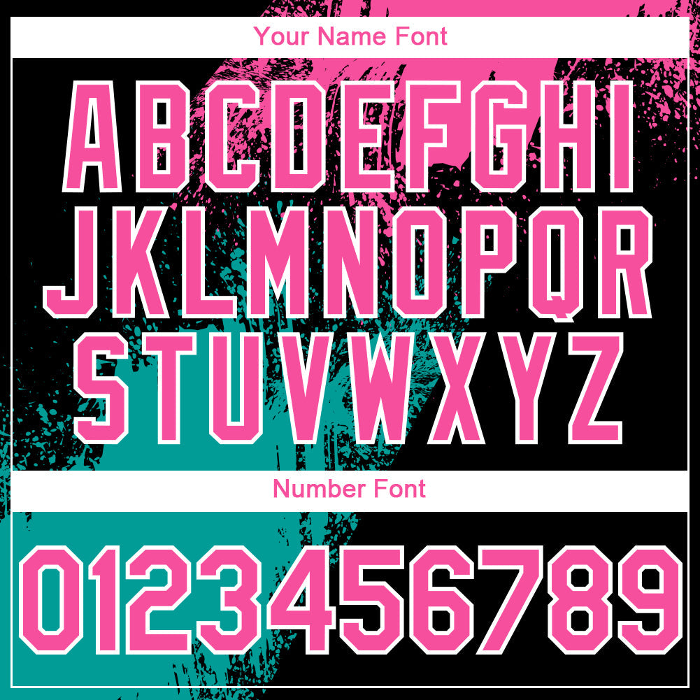 Custom Black Pink-Teal 3D Pattern Design Abstract Brush Stroke Authentic Baseball Jersey T-Shirts, Hoodie,... (Image 5)