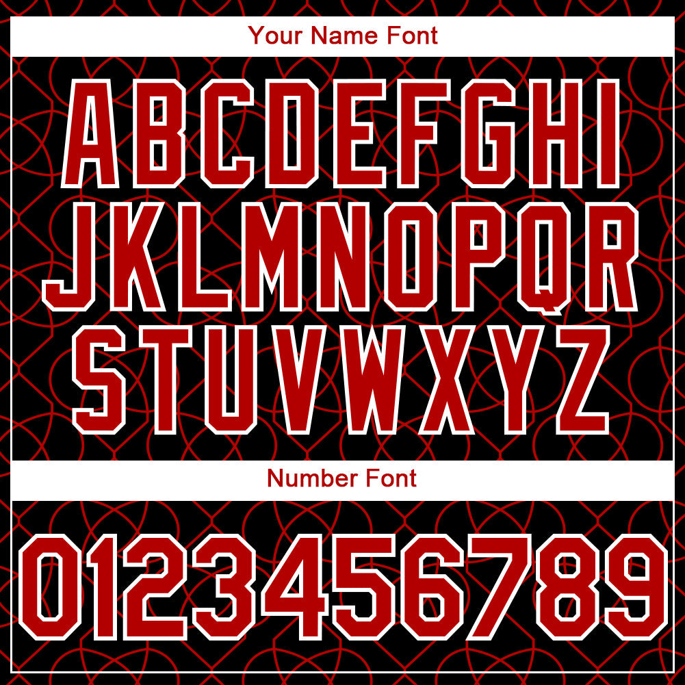 Custom Black Red-White 3D Pattern Design Arabesque Shape Authentic Baseball Jersey T-Shirts, Hoodie, Sweatshirt (Image 5)