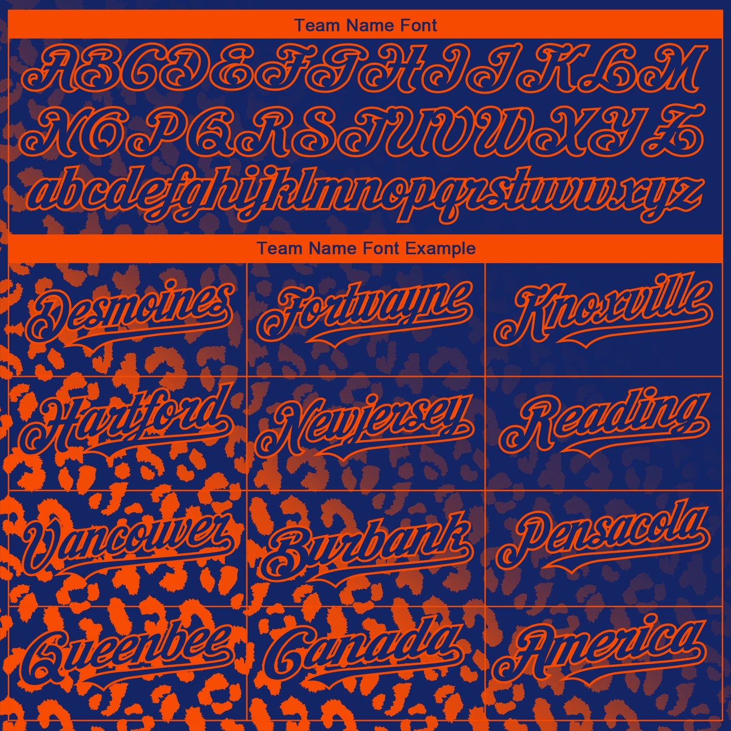 Custom Royal Orange 3D Pattern Design Leopard Print Fade Fashion Authentic Baseball Jersey