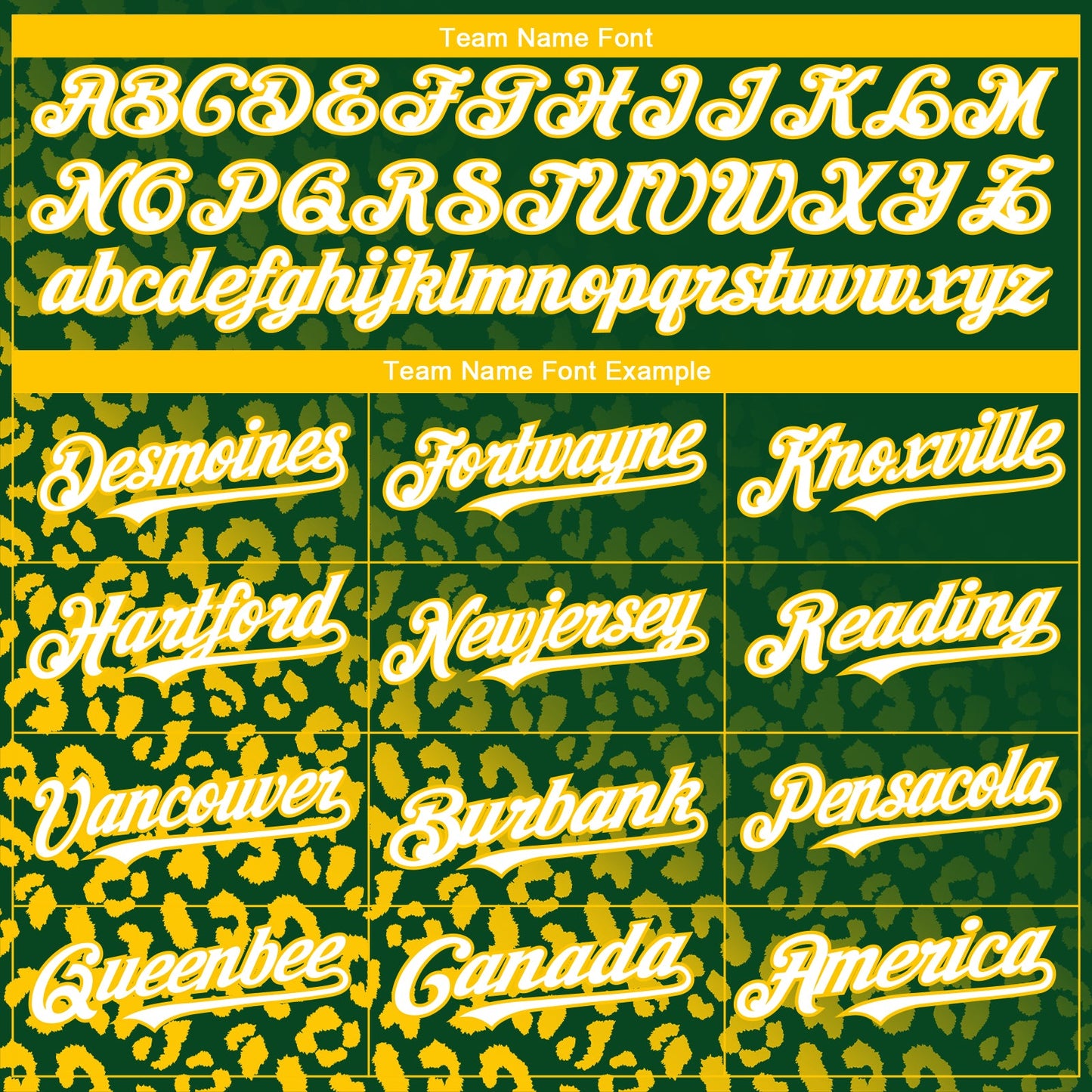Custom Kelly Green White-Yellow 3D Pattern Design Leopard Print Fade Fashion Authentic Baseball Jersey