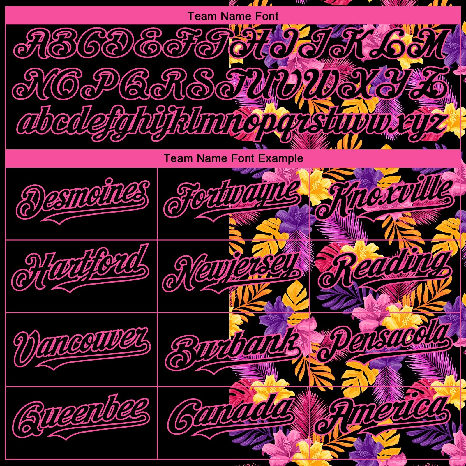 Custom Black Pink 3D Pattern Design Tropical Flower And Hawaii Palm Leaves Authentic Baseball Jersey T-Shirts,... (Image 4)