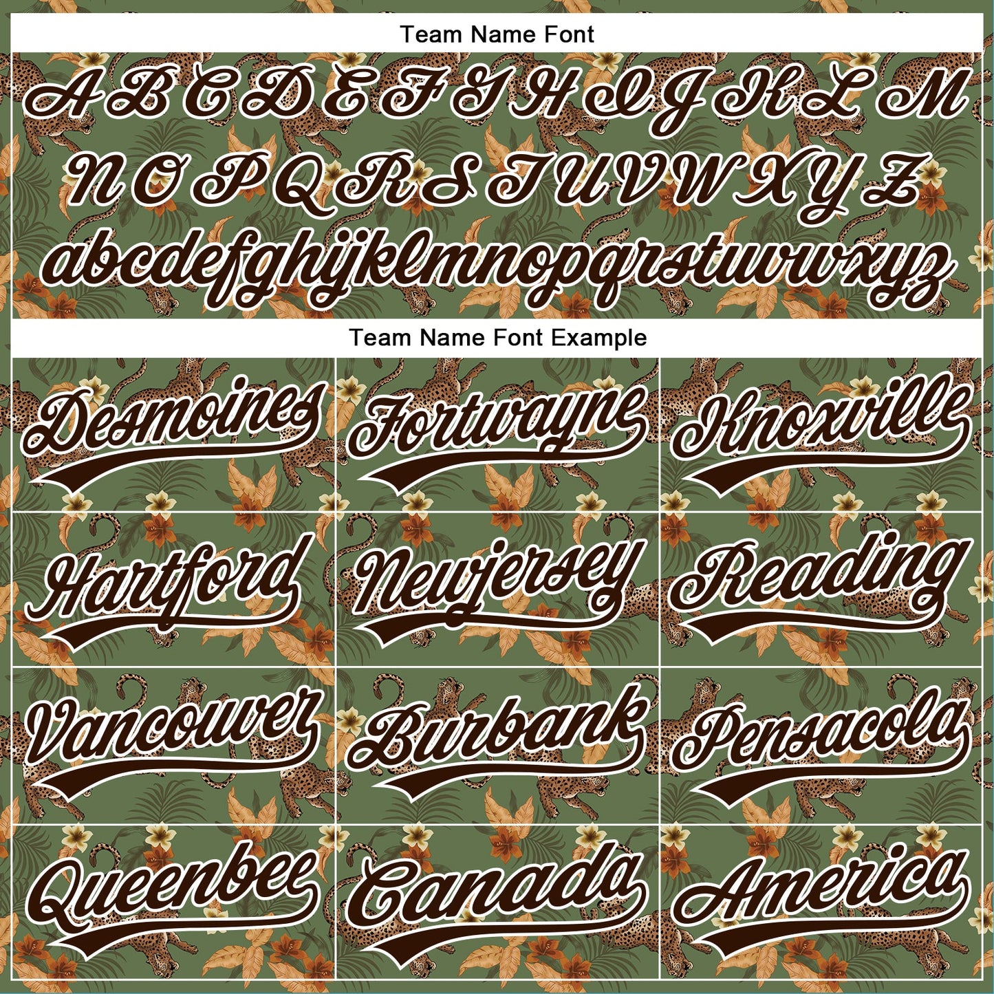 Custom Green Brown-White 3D Pattern Design Animal Leopard And Hawaii Palm Leaves Authentic Baseball Jersey