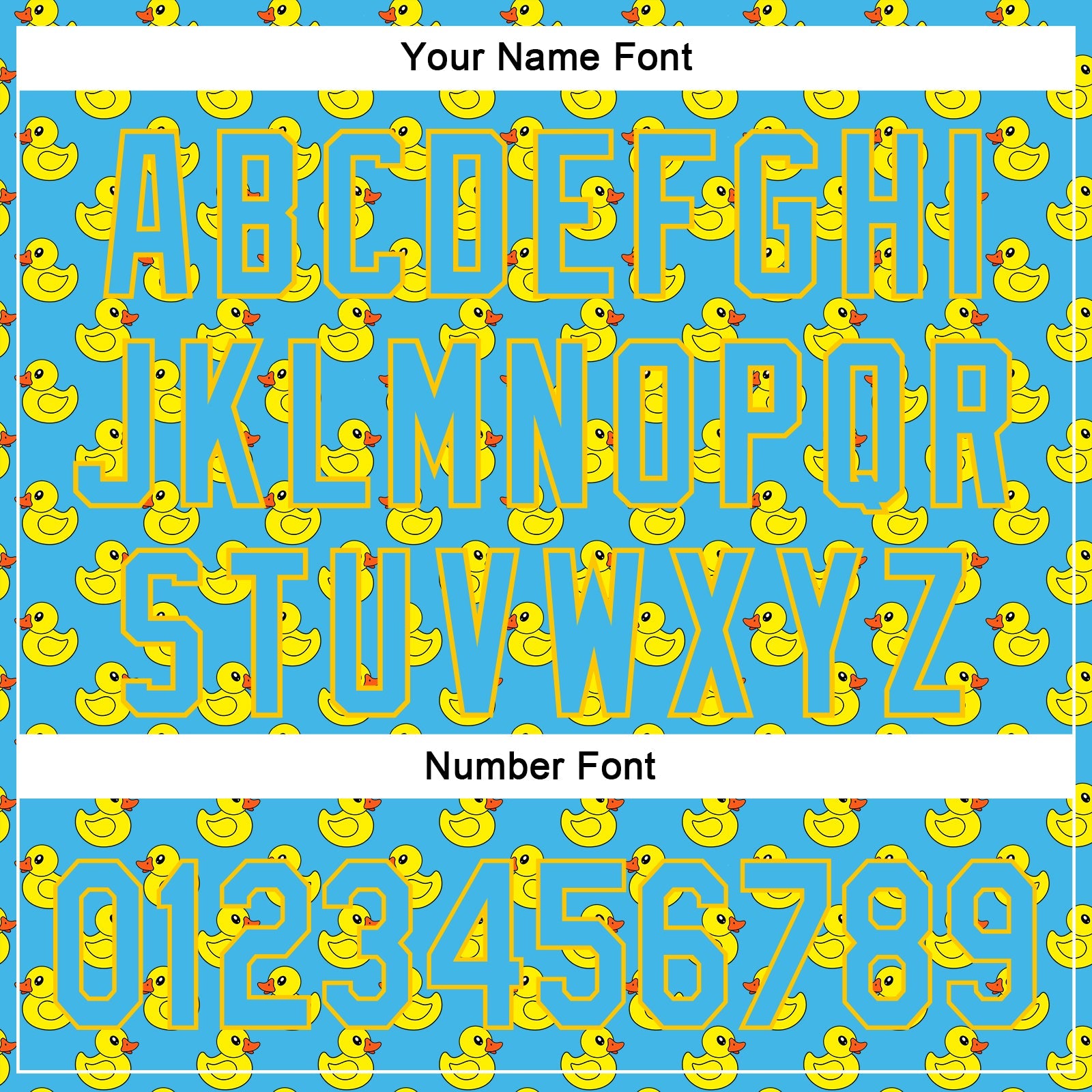 Custom Sky Blue Yellow 3D Pattern Design Animal Duck Authentic Baseball Jersey