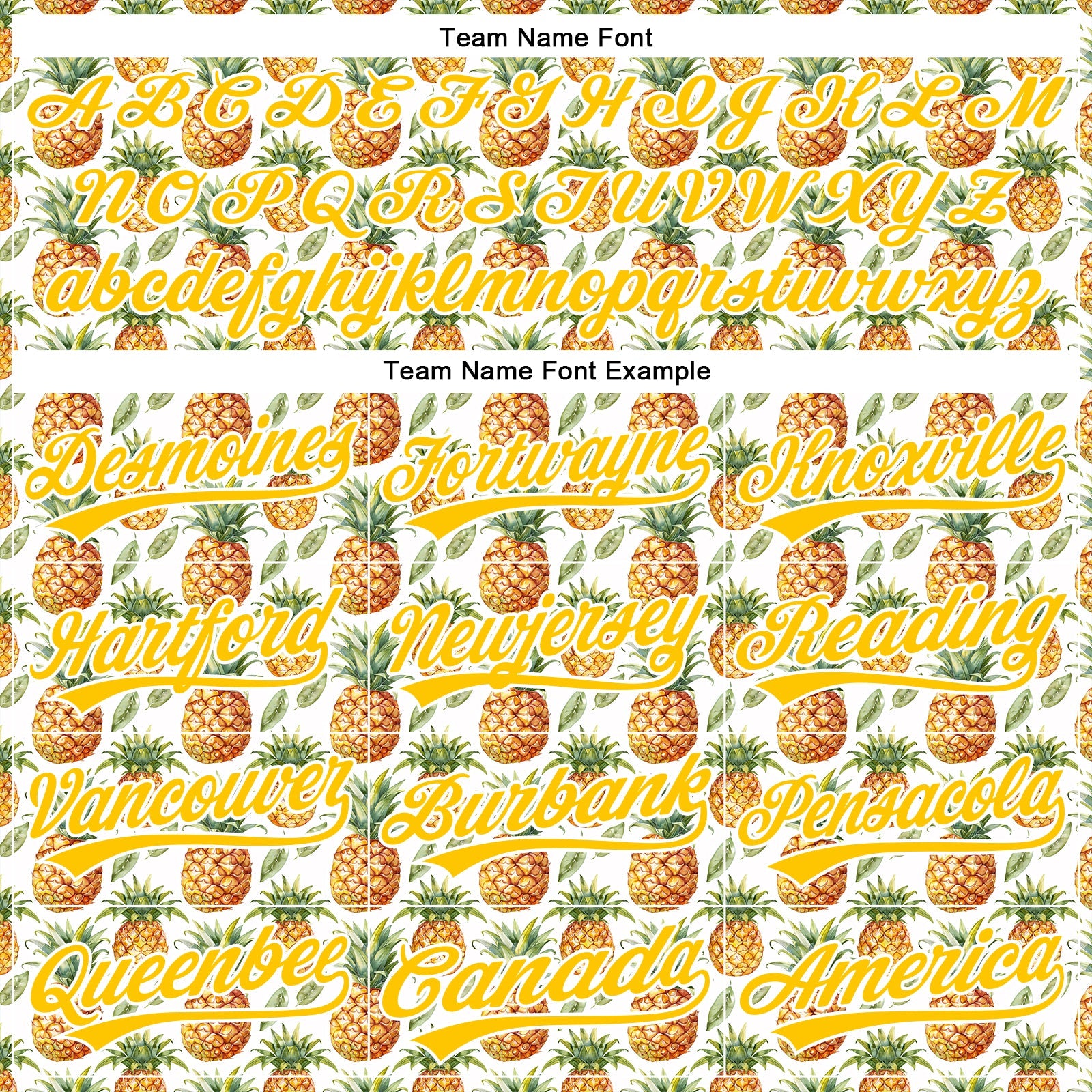 Custom White Yellow 3D Pattern Design Fruit Pineapple Authentic Baseball Jersey
